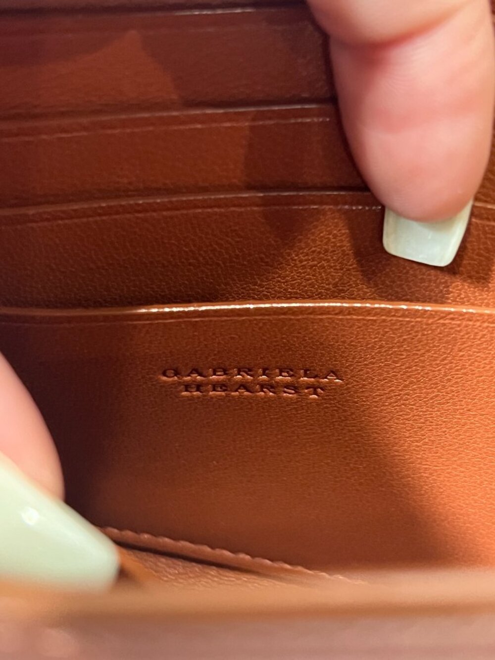 $1690 Gabriela Hearst Cognac Brown Leather Flap Phone Wallet - Picture 8 of 10